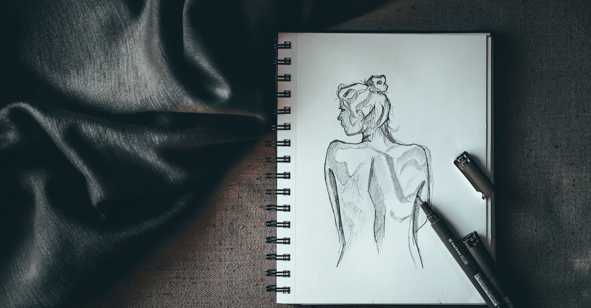 Where's "Unsubscribe" on the Workshop page of America's Army in Steam? - Top view composition of spiral notebook with sketch of undressed female placed on dark surface near liners and black silk fabric