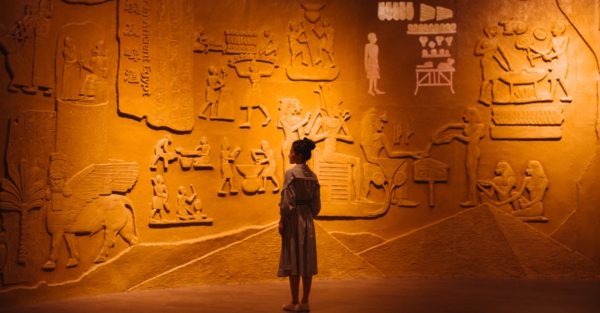 Where is Portal 2's excursion funnel sound? - Back view of anonymous female traveler standing near ancient wall with Egyptian engraving Where is Portal 2's excursion funnel sound? - Back view of anonymous female traveler standing near ancient wall with Egyptian engraving