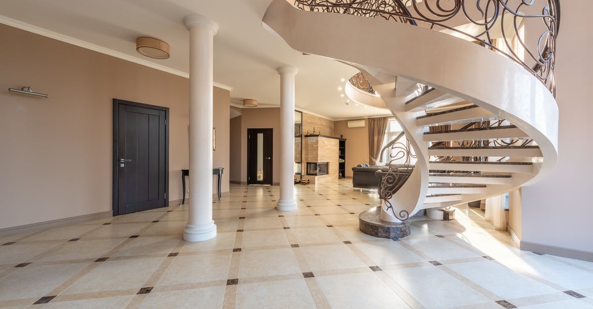 Where is the lever to open the closed door leading to the spiral staircase in the Channelwood area of Myst? - Spacious hall of modern house with staircase Where is the lever to open the closed door leading to the spiral staircase in the Channelwood area of Myst? - Spacious hall of modern house with staircase