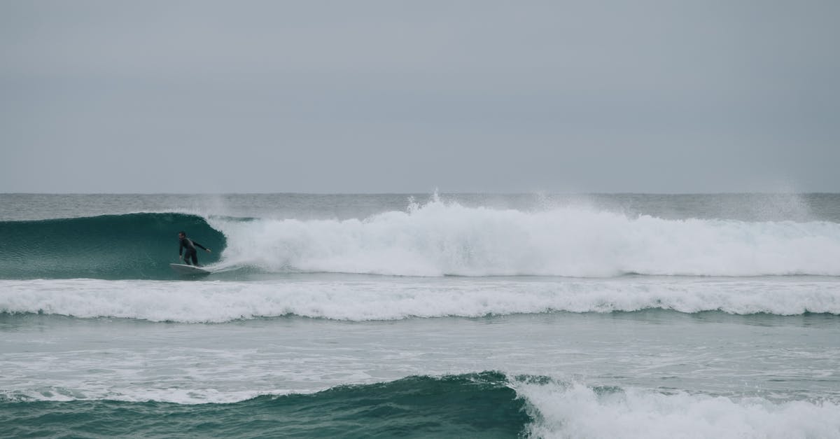 Who moves faster; Crash or Coco? - Anonymous surfer in wetsuit riding surfboard on stormy ocean with splashing foamy waves in daytime Who moves faster; Crash or Coco? - Anonymous surfer in wetsuit riding surfboard on stormy ocean with splashing foamy waves in daytime