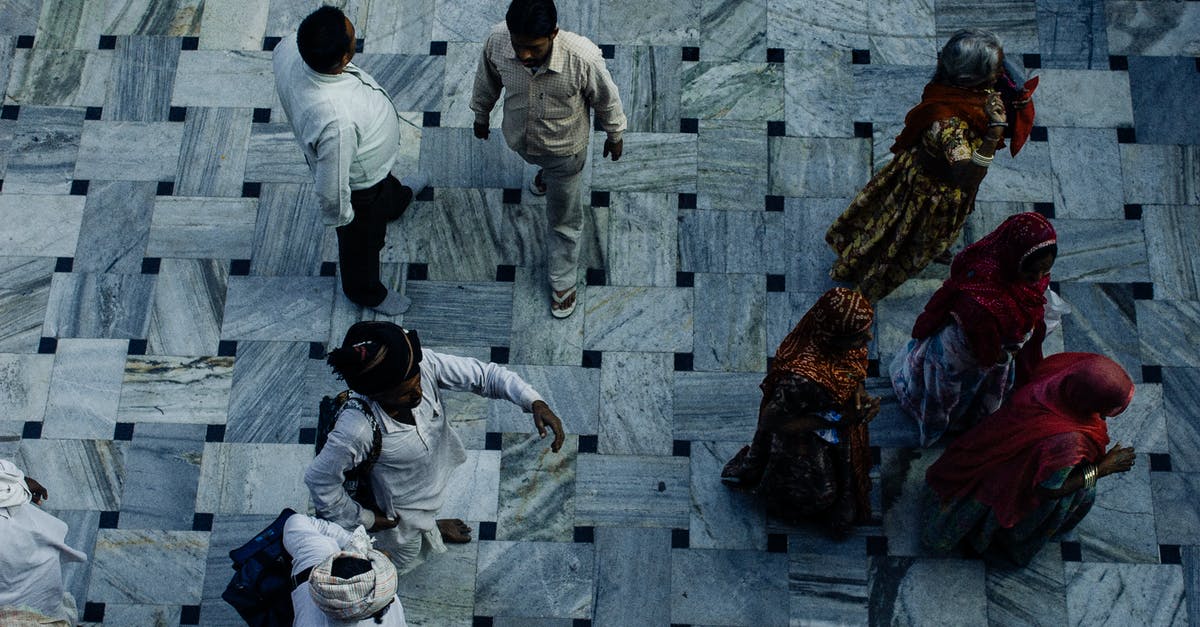 Why am I unable to purchase a tile outside of my current cultural area? - Top view of ethnic people walking on street