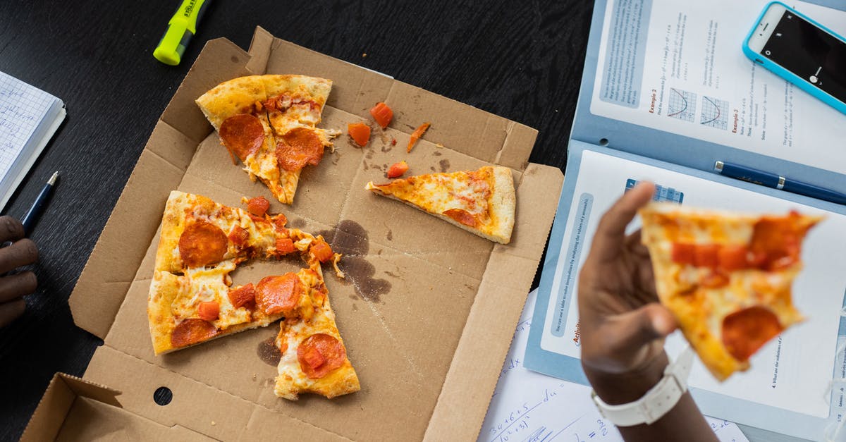 Why are my food resources unable to be assigned in Fallout 4? - High angle of crop anonymous African American classmates sitting at table with textbook placed near smartphone and eating pizza while doing homework together