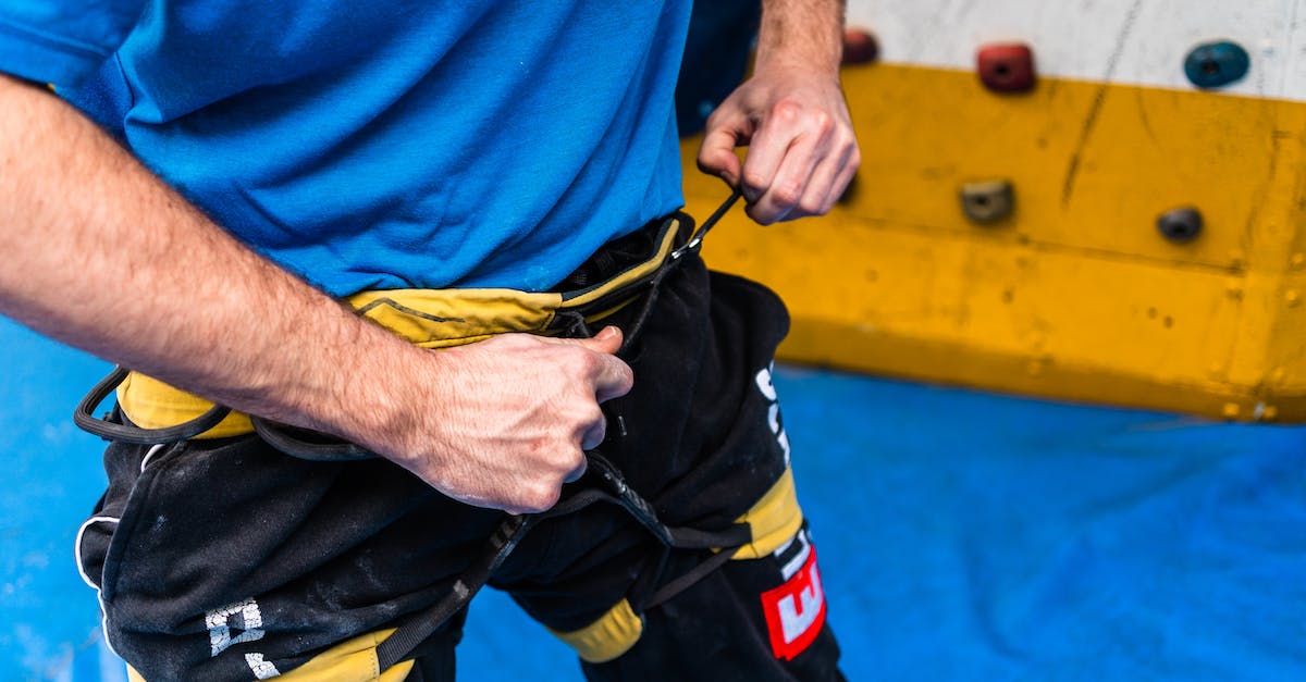 Why does all the Basic Commendation Gear from Vendors have no Defense? - From above of crop anonymous alpinist preparing belay for climbing wall in bouldering center