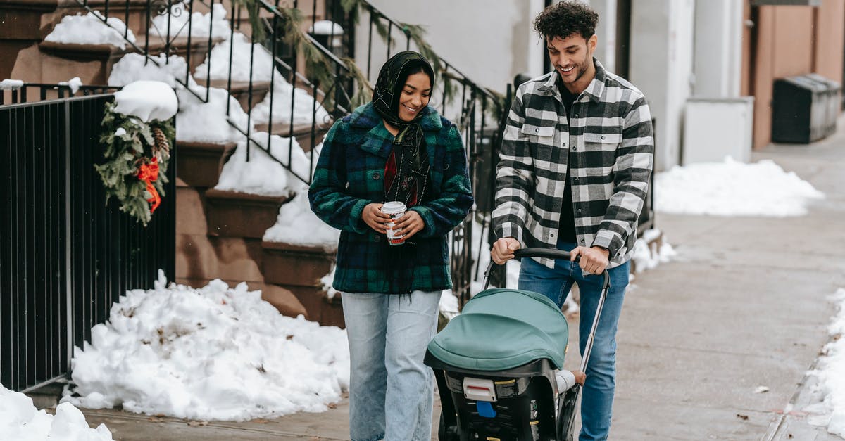 Why does Circus Baby not tell me to go to Ballora Gallery? - Positive ethnic couple having stroll with baby in stroller