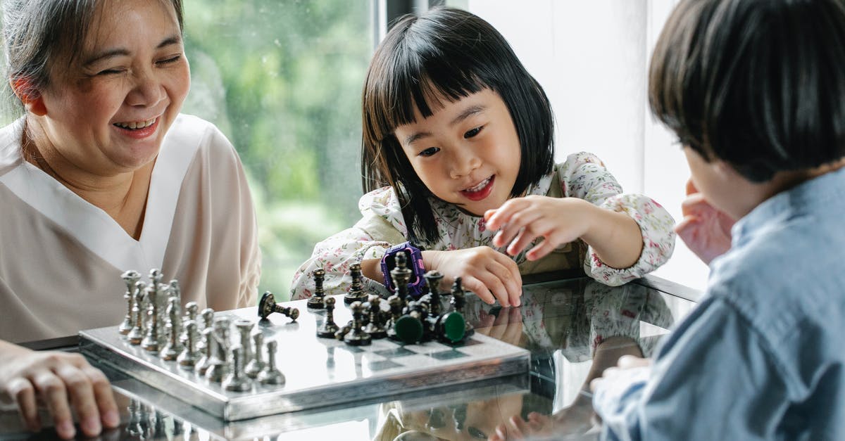 Why does the AI always attack Player 2 (my brother)? - Crop cheerful elderly ethnic female helping adorable little grandchildren playing chess at table in light room Why does the AI always attack Player 2 (my brother)? - Crop cheerful elderly ethnic female helping adorable little grandchildren playing chess at table in light room