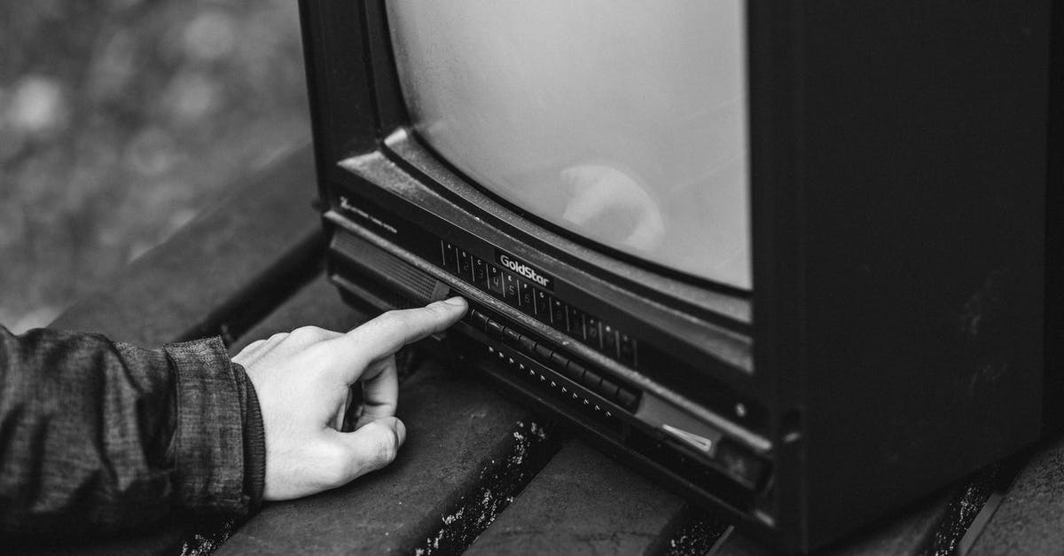 Why is my screen going black when I press F11? [closed] - Black and white of unrecognizable male pressing buttons on old fashioned television placed on wooden table in nature on blurred background