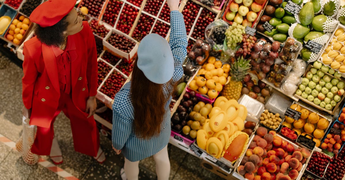 Winning outfits instead of buying them - Women Buying Fruits in Grocery Market Winning outfits instead of buying them - Women Buying Fruits in Grocery Market